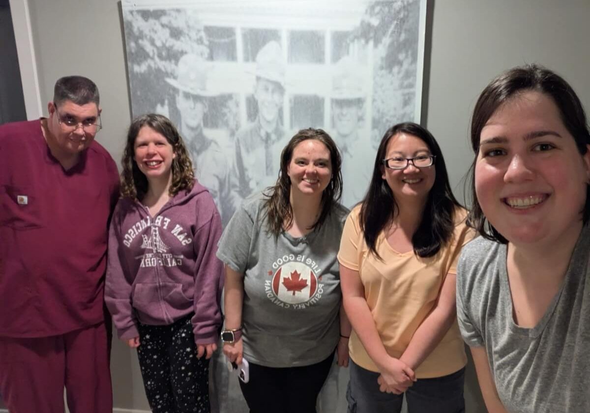 Volunteers and staff together
